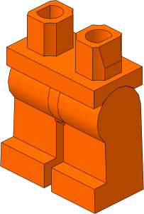 ~_Minifig Hips and Legs (Complete) Orange (Obsolete)