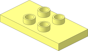 Duplo Plate  2 x  4 x  0.333 with 4 Centre Studs