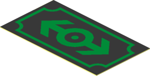 Sticker  1 x  1.8 with Gold Train Logo and Frame on Black Background