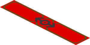 Sticker  2.2 x 11.8 with Black Train Logo and Gold Frame on Red Background