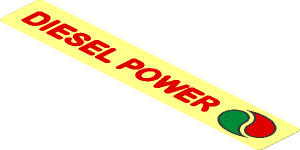 Sticker  0.95 x  5.3 with Octan Logo and Red "DIESEL POWER" - Left Aligned