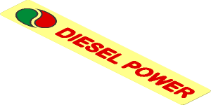 Sticker  0.95 x  5.3 with Octan Logo and Red "DIESEL POWER" - Right Aligned