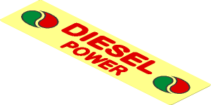 Sticker  1.4 x  5.8 Red "DIESEL POWER" and Octan Logo at Both Ends