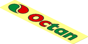 Sticker  1.05 x  5.0 with Octan Logo and Lettering with Medium-Bold Borders