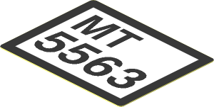 Sticker  1.4 x  1.8 with Black "MT 5563" on White Background