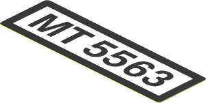 Sticker  0.85 x  2.8 with Black "MT 5563" on White Background
