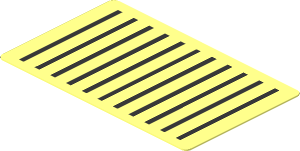 Sticker  1.1 x  1.9 with 11 Simulated Ventilation Slots on Transparent Background