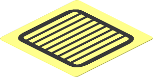 Sticker  1.6 x  1.6 with Black Grille and Transparent Background