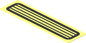 Sticker  0.8 x  3 with Black Grille and Transparent Background