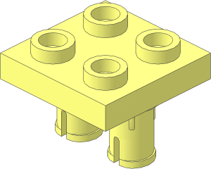 Plate  2 x  2 with  2 Pins