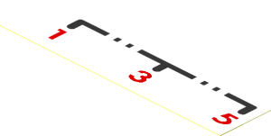 Sticker  0.9 x  3.9 with Red "1 3 5" and Black Stripes White Background