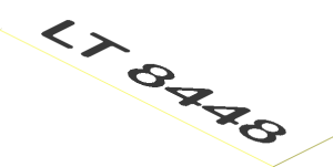 Sticker  0.8 x  3.7 with Black "LT 8448" White Background
