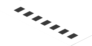 Sticker  1.2 x  4 with 7 Black Squares