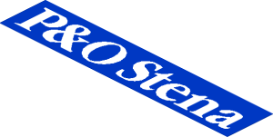 Sticker  1.2 x  6 with White "P&O Stena" on Blue