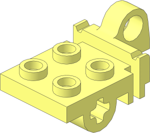 Plate  2 x  2 with Peghole, Axlehole, Hinge and Rubberband Slots