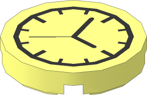Tile  2 x  2 Round with Clock Pattern