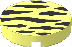 Tile  2 x  2 Round with Zebra Stripes Pattern