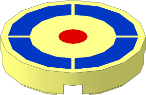 Tile  2 x  2 Round with Archery Target Pattern