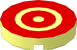 Tile  2 x  2 Round with Red Rings Pattern