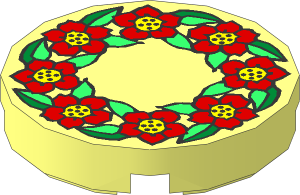 Tile  2 x  2 Round with Scala Flower Pattern