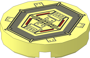 Tile  2 x  2 Round with Hexagonal Hatch Pattern