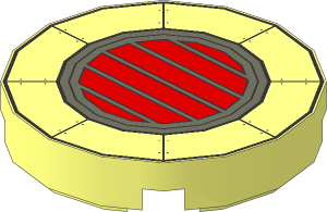 Tile  2 x  2 Round with SW Red & Black Vent Pattern