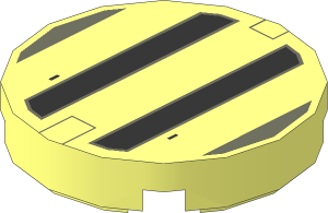 Tile  2 x  2 Round with SW Sith Infiltrator Pattern