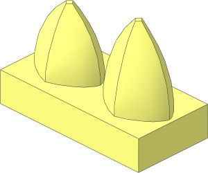 Tile  1 x  2 with  2 Teeth Vertical