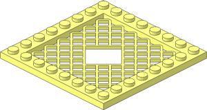 Plate  8 x  8 with Recessed Grille with Diamond-Shaped Centre Hole