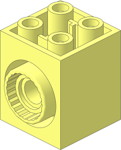Brick  2 x  2  x  2 with  2 Holes and Click Rotation Ring