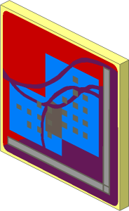 Roadsign Clip-on  2 x  2 Square with C-Clip with Blue Computer Screen Pattern