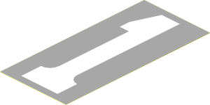 Sticker  4.4 x  2.0 with White "1" on Light Grey Background