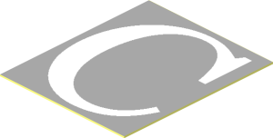 Sticker  1.2 x  1.0 with White "C" on Light Grey Background