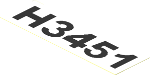 Sticker  1.2 x  4.0 with Black "H3451" on White Background