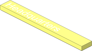 Tile  1 x  8 with "Headquarters" Pattern