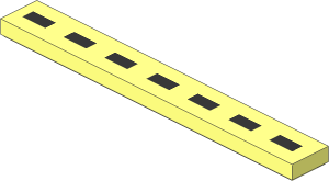 Tile  1 x  8 with  7 Black Rectangles Pattern