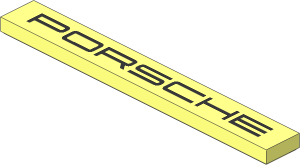 Tile  1 x  8 with Black "PORSCHE" Pattern
