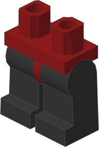 ~_Minifig Hips and Legs (Complete) Dark Red/Black (Obsolete)