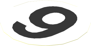 Sticker  3.1 x  3.1 Round with Black "9" on White
