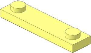 Plate  1 x  4 with Two Studs and Groove