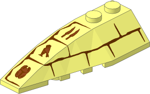 Wedge  2 x  6 Double Left with Bricks and Hieroglyphs Pattern