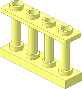 Fence Spindled  1 x  4 x  2 with 4 Studs