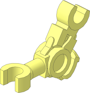 Minifig Mechanical Arm Bent with Reinforced Elbow with Clips at 90 degrees