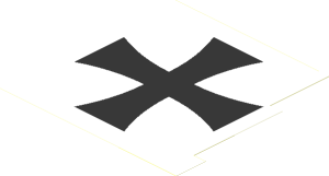 Sticker  6.0 x  6.0 with Black Iron Cross on White Background Right