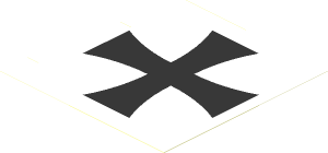 Sticker  6.0 x  6.0 with Black Iron Cross on White Background Left