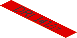Sticker  1.0 x  5.8 with Black "DRI 141/17" on Red Background