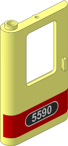 Train Door  1 x  4 x  5 Left with "5590" on Red Background Sticker