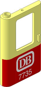 Train Door  1 x  4 x  5 Left with Red Bottom Half Pattern and White DB 7735 Sticker