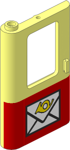 Train Door  1 x  4 x  5 Left with Red Bottom Half Pattern and White Mail Logo Sticker