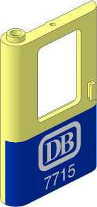 Train Door  1 x  4 x  5 Left with Blue Bottom Half Pattern and White DB 7715 Sticker